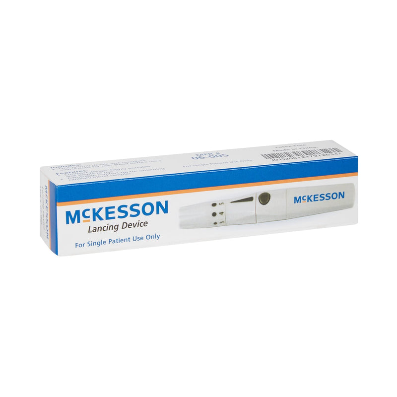 [Australia] - McKesson Lancing Device, Adjustable Depth Lancet, Push Button Activation, Multiple Depth Settings, 1 Count, 1 Pack (1 ct) 