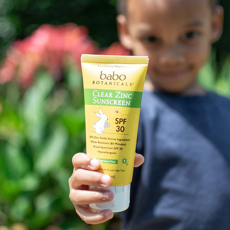 [Australia] - Babo Botanicals Zinc Sunscreen Lotion SPF 30 with 100% Mineral Actives, Non-Greasy, Water-Resistant, Fragrance-Free, Vegan, For Babies, Kids or Sensitive Skin, Clear, 3 Fl Oz 3 Fl Oz (Pack of 1) 