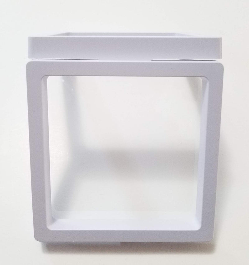 [Australia] - JM Pack of 2 Transparent 3D Floating Frame Display Holder/Box/Frames for Challenge Coins, AA Medallions, Antique, Jewelry, Gift, White 3.5 x 3.5 x 0.75 Inches 