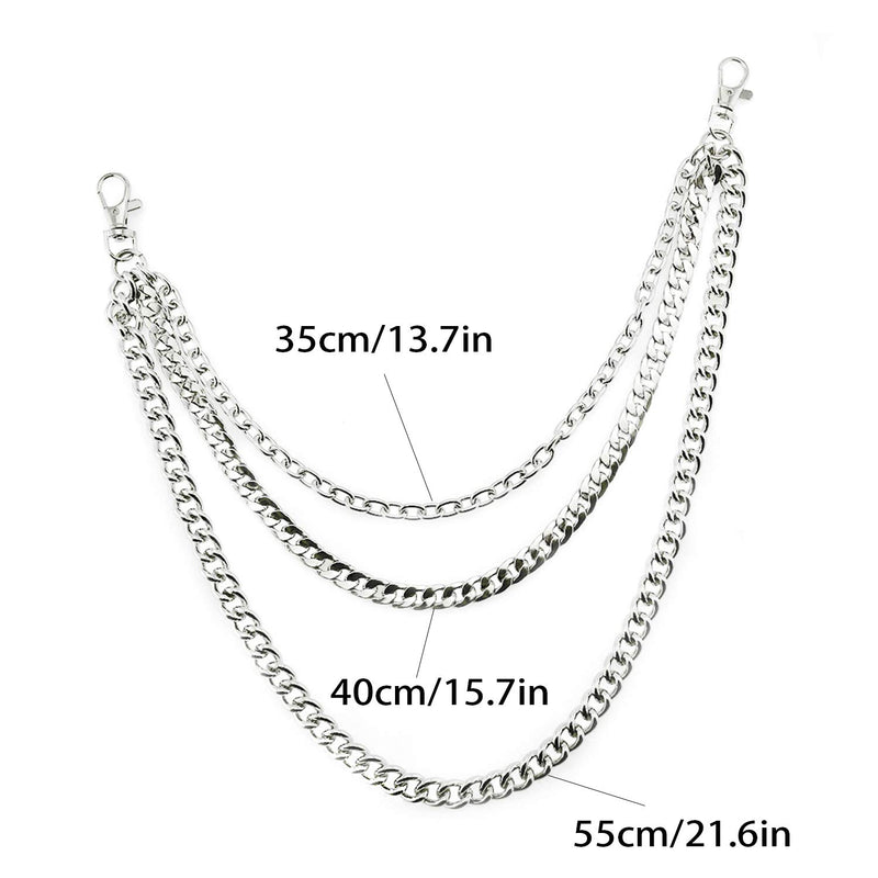 [Australia] - Lainrrew Trousers Chain, Wallet Chain Pocket Chain Belt Chain Hip Hop Punk Jeans Pants Chain Key Chain Goth Accessories for Eboy Egirl Women Men (Style 1) Style 1 