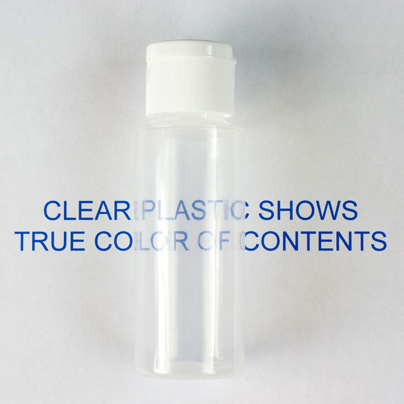 [Australia] - 2oz Clear Plastic Empty Squeeze Bottles with Flip Cap - BPA-free - Set of 6 - TSA Travel Size 2 Ounce - By Chica and Jo 