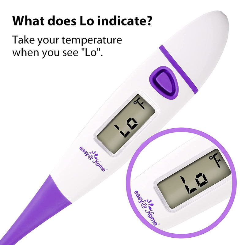 [Australia] - Easy@Home Basal Body Thermometer: BBT for Fertility Prediction with Memory Recall- Accurate Digital Basal Thermometer for Temperature Monitoring with Premom App - EBT-018 Purple 