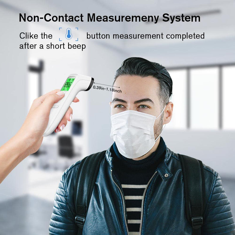 [Australia] - Forehead Thermometer, Baby and Adults Thermometer with Fever Alarm, LCD Display and Memory Function, Ideal for Whole Family (White) White 