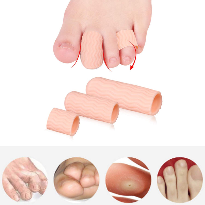 [Australia] - 10 Pcs Silicone Toe Protectors, Toe Sleeves Callus Cushion Gel Toe Caps for Blisters, Corns, Toe Cracking, Pain Relief and Reduce Friction 