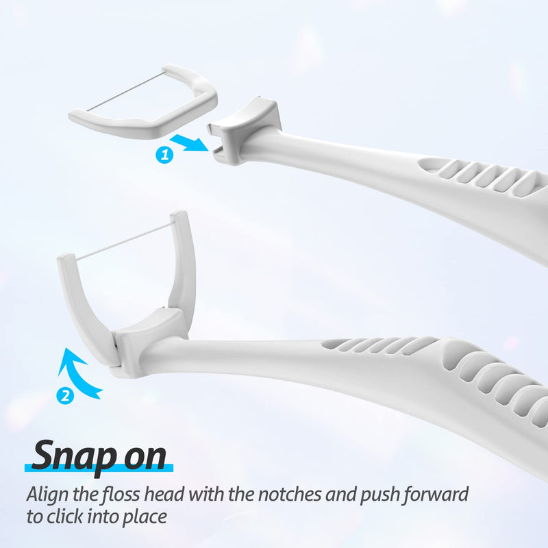 [Australia] - RAZOKO Disposable Snap-On Flosser Refill Heads 180 Count 