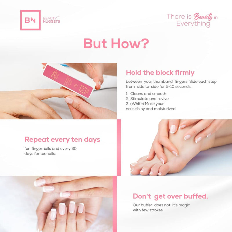 [Australia] - Beauty Nuggets Made My Nails Buffer, Ultimate Shine 3 Way Nail Buffing Block with Professional Nail File 120/180 Grit-Perfect All in One Manicure Tool for Smooth, Shiny, Twinkling Nails Nail Buffer + Nail file 