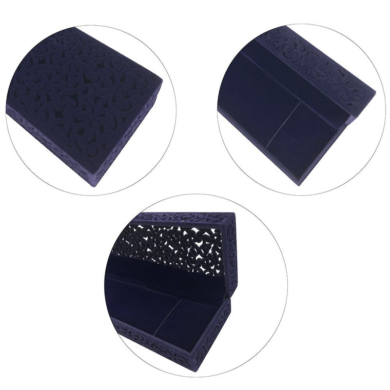[Australia] - DesignSter Hollow Sapphire Blue Velvet Necklace Box - Long Chain Necklace Storage Case Jewelry Packaging Gift Box 