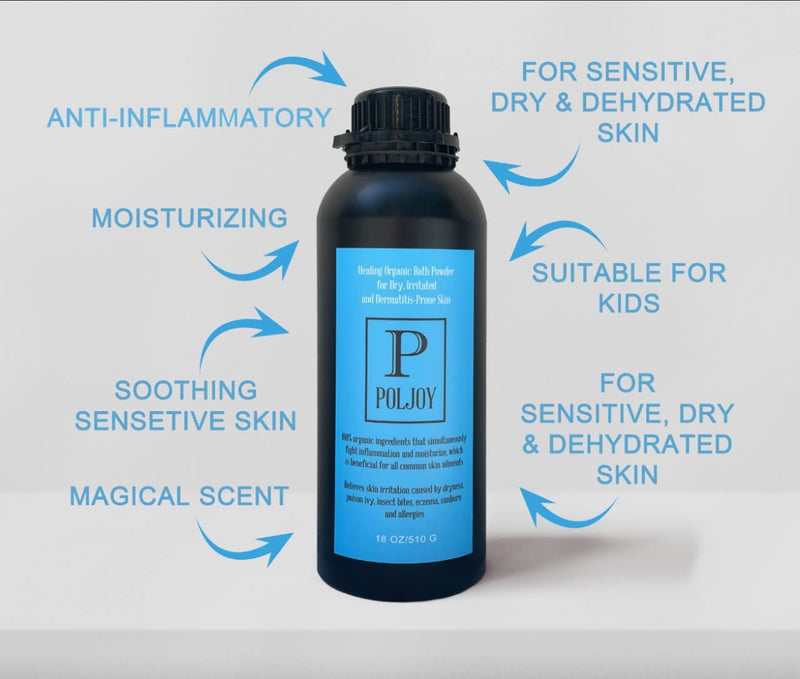 [Australia] - Therapeutic Organic Bath Powder for Dry, Irritated and Dermatitis-Prone Skin. Adults - and Kids-Friendly 