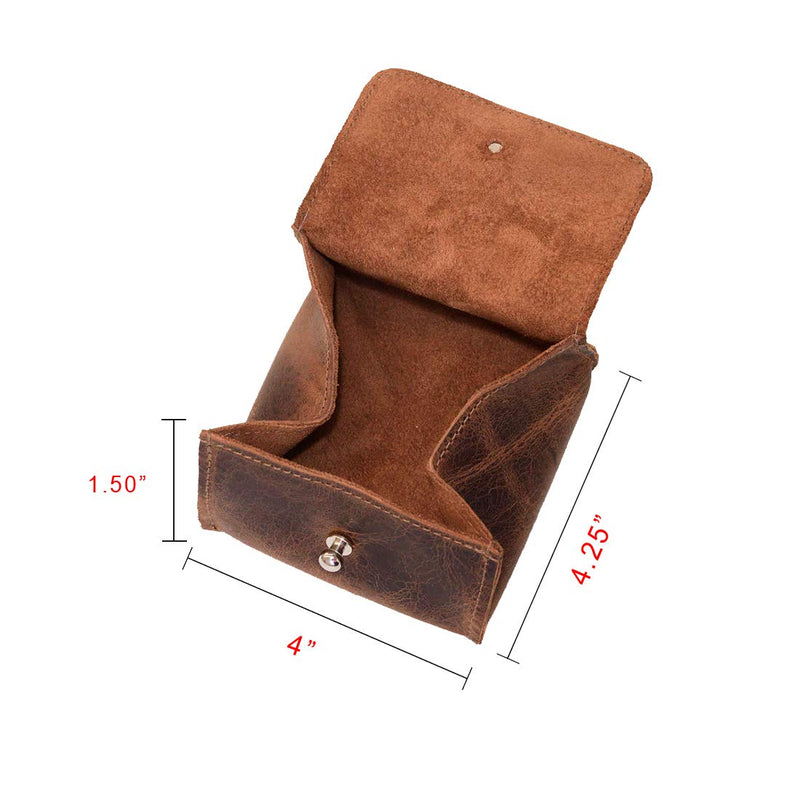 [Australia] - Hide & Drink, Leather Jewelry Pouch, Mini Travel Size Box, Rings & Precious Articles Storage Organizer, Groom & Bridesmaid Wedding Gifts, Handmade :: Bourbon Brown 