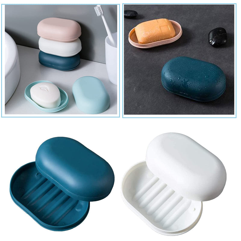 [Australia] - Soap Dish with Lid,2 PCS soap Dish,Travel Soap Box Container,Portable Shower Soap Box Perfect for Bathroom, Travel, Camp (1) 1 