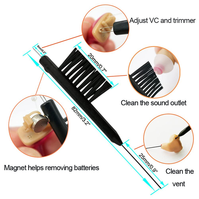 [Australia] - Hearing aid Wax Guards Filters Cerumen Stop Wax Traps for Phonak, Unitron, Widex Hearing aids Cleaner with Cleaning Brush kit Tools and Carry case – 6Packs/48 Filters 