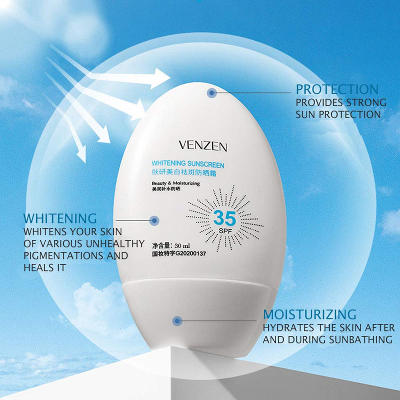 [Australia] - VENZEN Sunscreen Waterproof Strong Protection Deep Hydration Nicotinamide Glycerin Moisturizing Anti Pigmentations 35SPF 30ml 