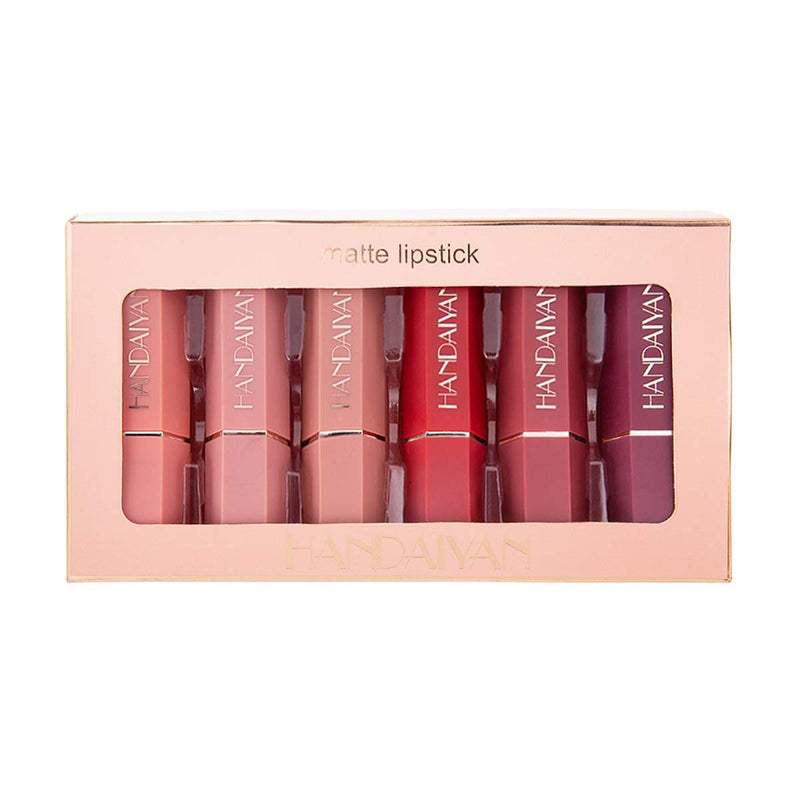 [Australia] - Matte Lipstick Set 6 Colors Nude Moisturizer Smooth Lipstick Long Lasting Waterproof Lipstick Makeup Gift Set 