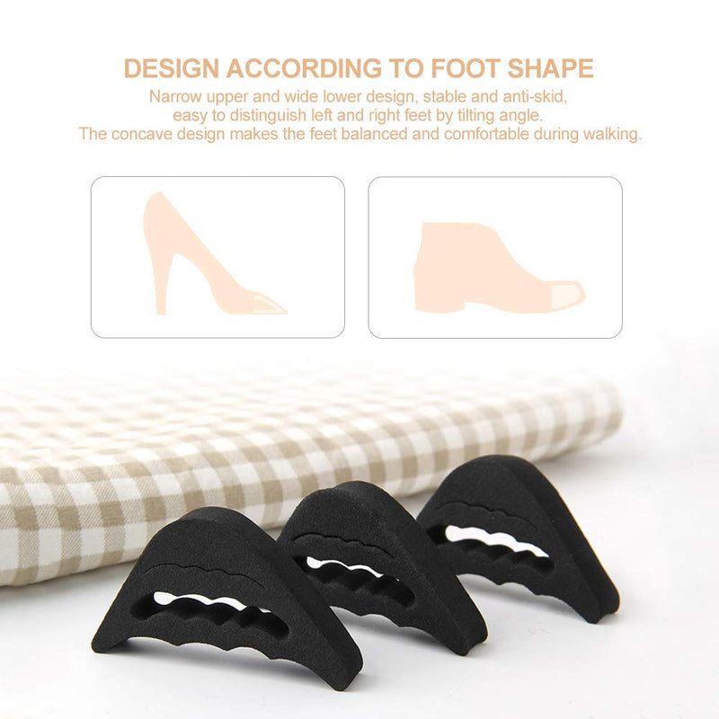 [Australia] - 4 Pairs Toe Filler Inserts Adjustable Toe Plug Reusable Shoe Filler for Too Big Shoes for Women Men Unisex Pumps Flats Sneakers - Black + Beige 