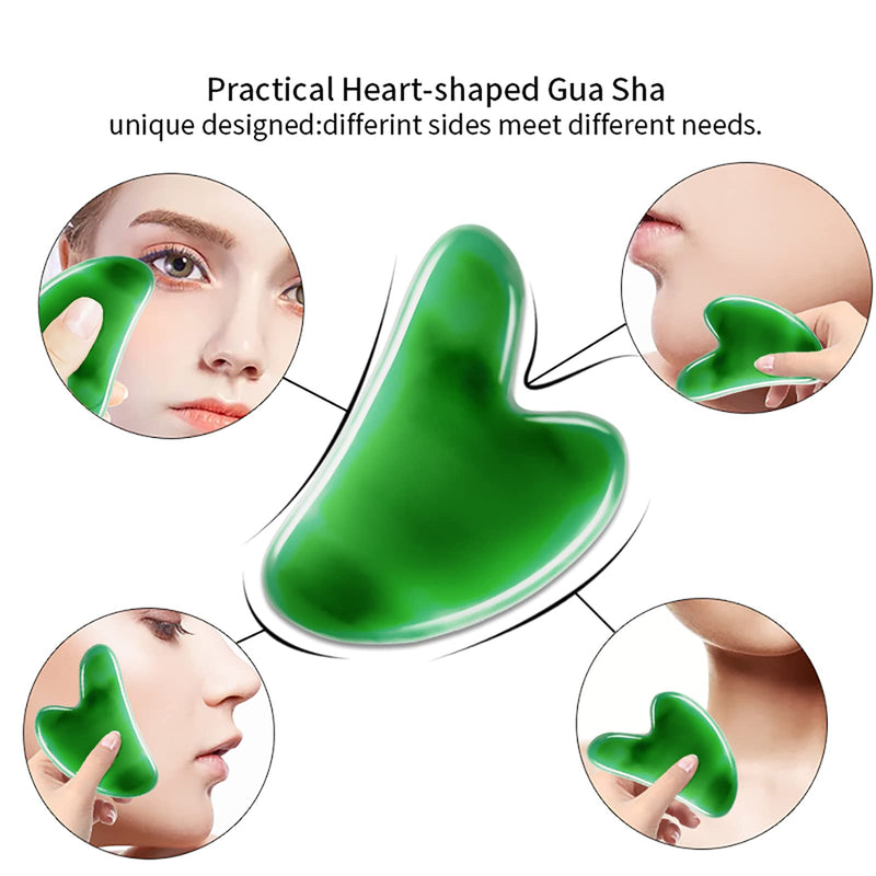 [Australia] - Gua sha tool for face,natural jade gua sha stones,gua sha massage tool,Suitable for the face, neck, shoulders, arms, legs(GREEN) GREEN 