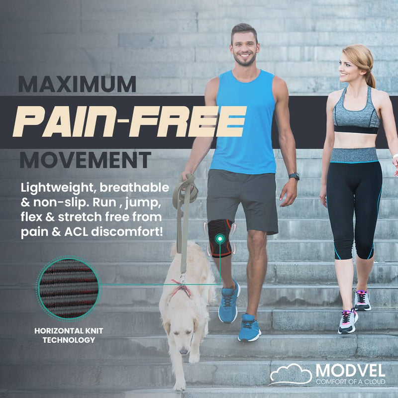 [Australia] - MODVEL 2 Pack Knee Brace | Knee Compression Sleeve for Men & Women | Knee Support for Running | Medical Grade Knee Pads for Meniscus Tear, ACL, Arthritis, Joint Pain Relief. Medium Blue 