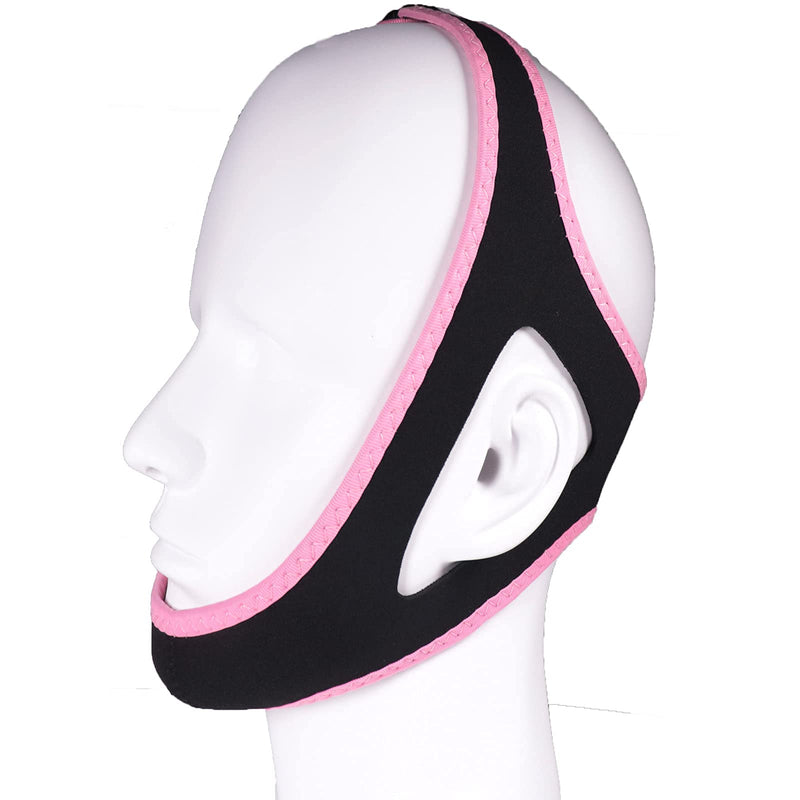 [Australia] - Anti Snore Chin Strap, Stop Snoring Chin Straps, New Adjustable Anti Snoring Devices, Sleep Snoring Solution for Men and Women Pink 