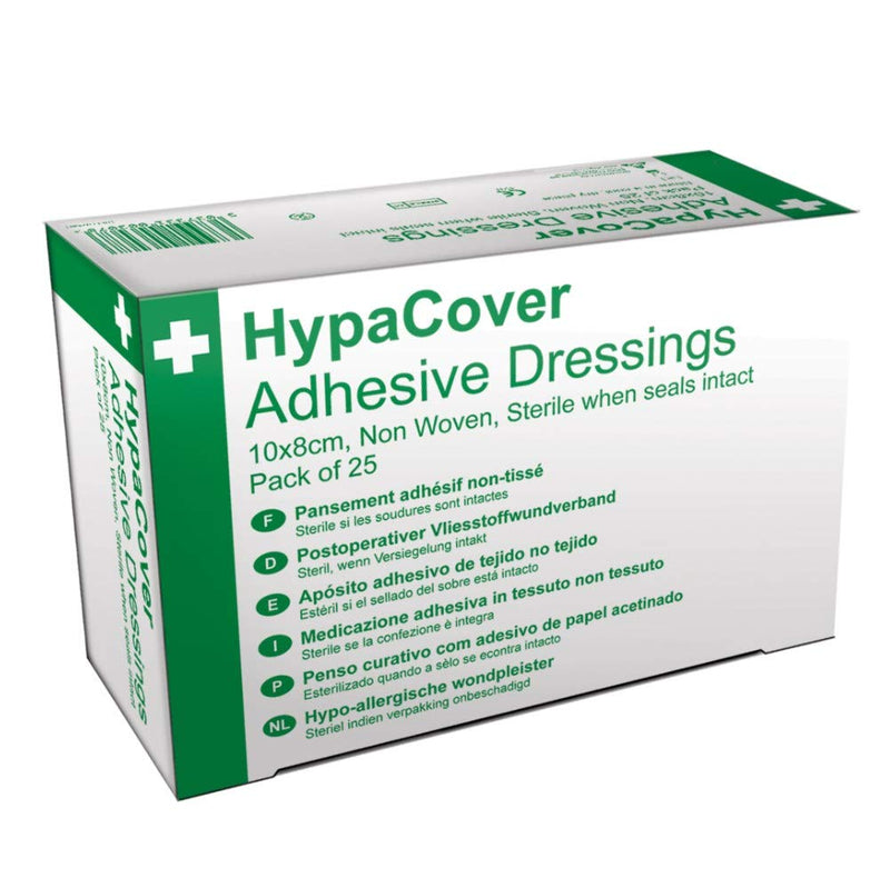 [Australia] - HypaCover Adhesive Wound Dressing - Large 10 x 8 cm (Pack of 25) Sterile Hypoallergenic Large (10 x 8 cm) Adhesive Dressings Single 