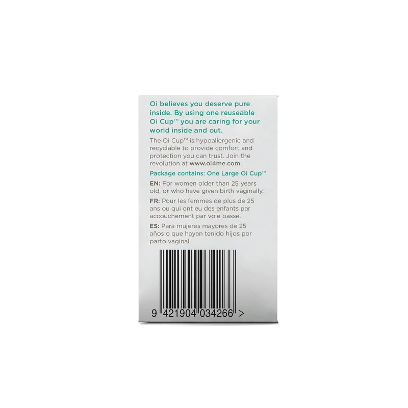 [Australia] - Oi Cup, Zero-Waste Reusable Menstrual Cup, Hypoallergenic and Recyclable, Large Large 1 Count 