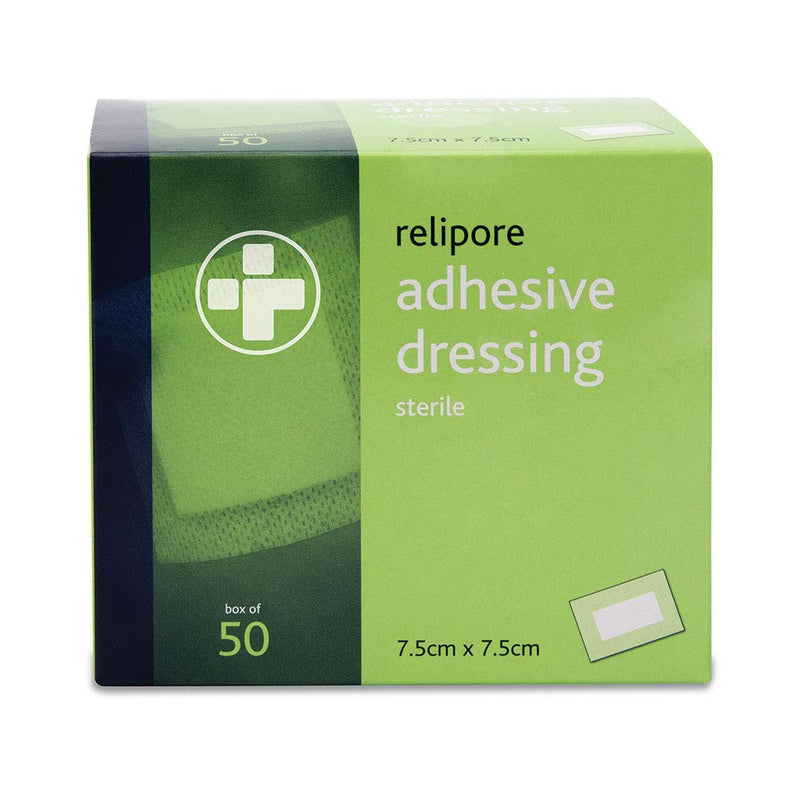 [Australia] - Relipore REL601 Sterile Dressing, 7.5 cm W x 7.5 cm L (Pack of 50) 7.5x7.5 cm (Pack of 50) 