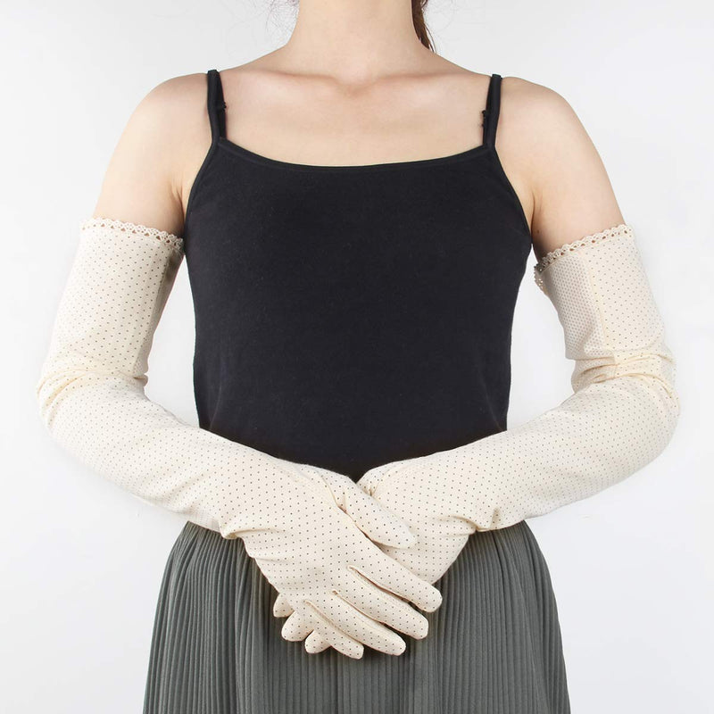 [Australia] - kilofly Women's Long Anti-UV Breathable Arm Sun Block Driving Gloves, 2 Pairs Touchscreen Set2d 