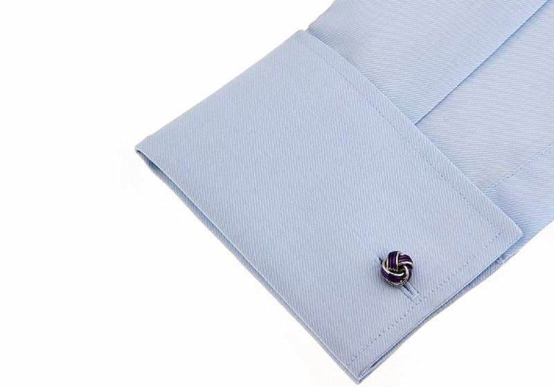 [Australia] - MRCUFF Knot Purple Pair Cufflinks in a Presentation Gift Box & Polishing Cloth 