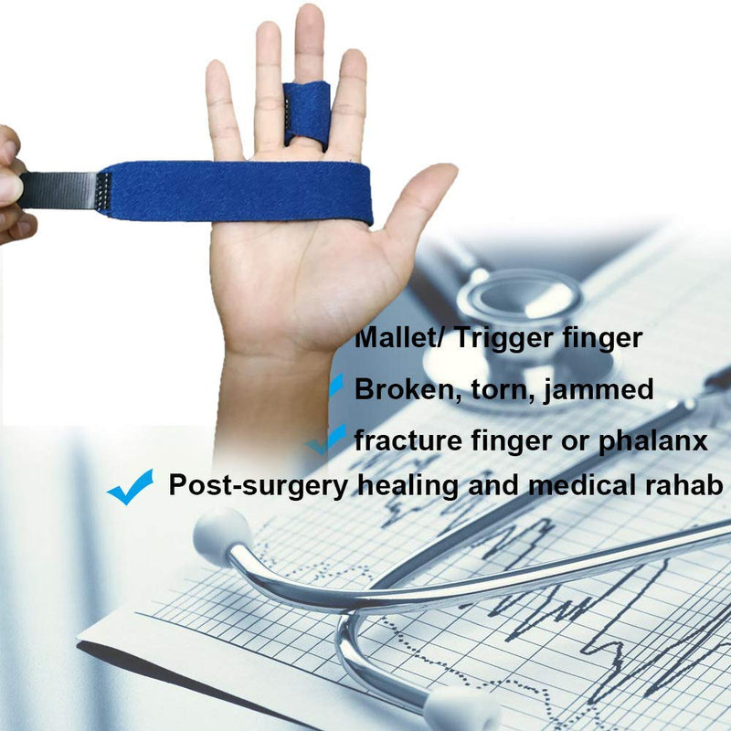 [Australia] - Trigger Finger Splint, Finger Knuckle Support Brace, Adjustable Brace for Straightening Curved, Bent, Locked and Mallet Finger Thumb,Ring,Index(Right) Blue Right hand 