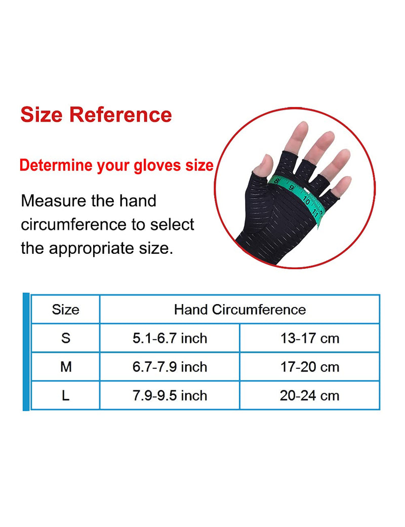 [Australia] - 2 Pairs Copper Arthritis Gloves Compression Gloves Women Men Relieve Hand Pain Swelling and Carpal Tunnel Large 