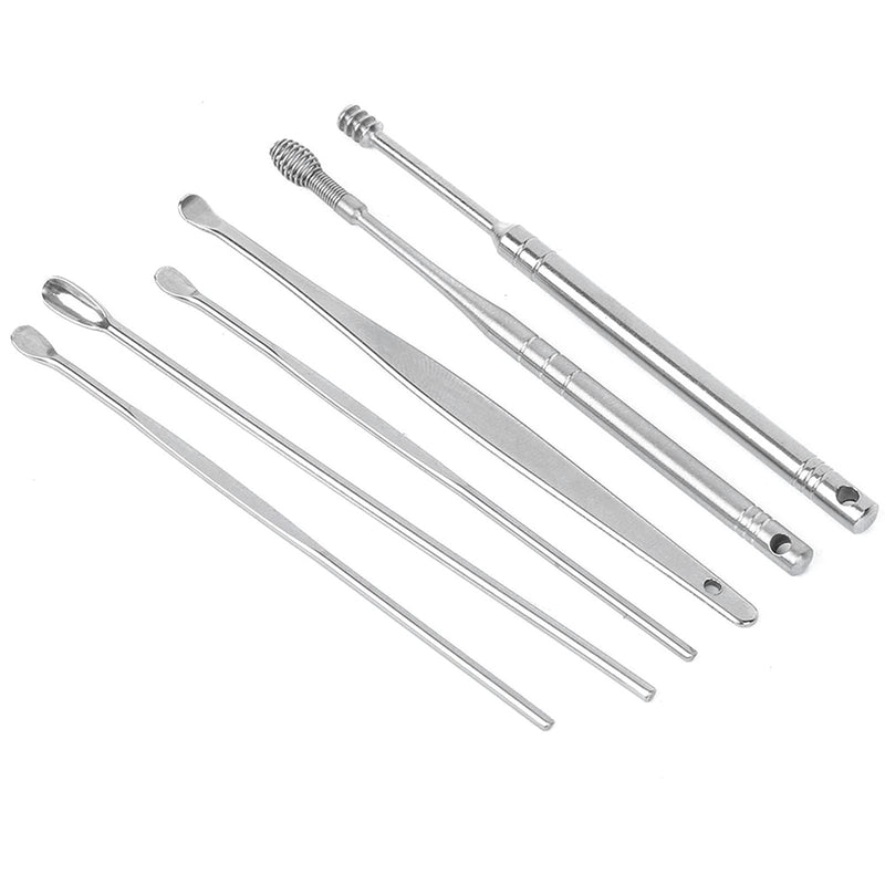 [Australia] - Keenso 6PCS Ear Wax Removal Tool, Comfortable Stainless Steel Ear Wax Pickers Flexible Cleaning Tool With Box 