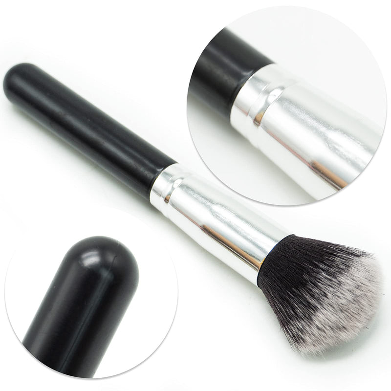 [Australia] - Makeup Brush Foundation Brush,Flat Top Kabuki Brush Blender,Perfect for Cream,Liquid,Concealer and Powder Make Up… Black 