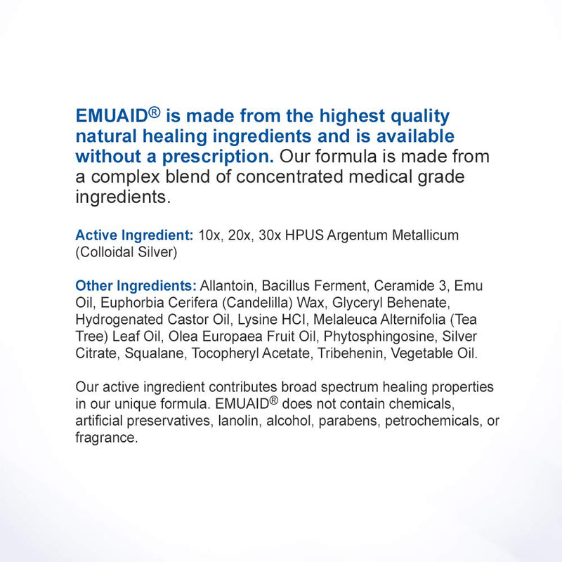 [Australia] - EMUAID Ointment - Eczema Cream. Regular Strength Treatment. Regular Strength for Athletes Foot, Psoriasis, Jock Itch, Anti Itch, Rash, Shingles and Skin Yeast Infection. 