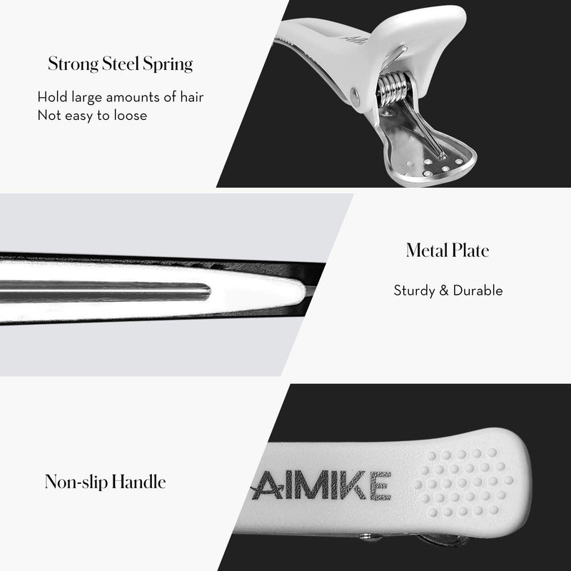 [Australia] - Hair Clips, AIMIKE 12 Pack Hair Clips for Styling and Sectioning, Non Slip Hair Clips with Silicone Band, No -Trace Hair Clips for Thick and Thin Hair - Professional Salon Hair Clips 12 Hair Clips 