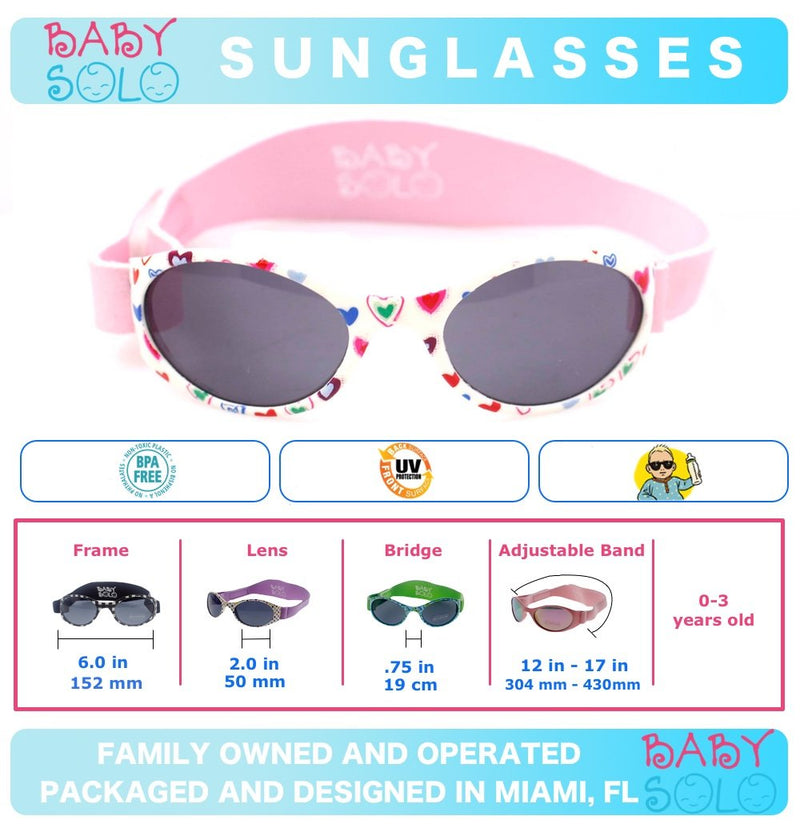 [Australia] - Baby Solo Original Baby Sunglasses Safe, Soft, & Adorable Durable Case Included (0-36 Months, Cutie Pink Heart Frame w/Solid Black Lens) 0-36 Month Cutie Pink Heart Frame w/ Solid Black Lens 