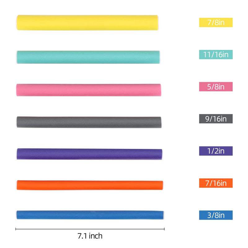 [Australia] - 42-pack Hair Rollers Durable Foam Curler Roller Set Hair Bendy Curlers Tool DIY Salon Hair Styling Curling Sticks with Case 