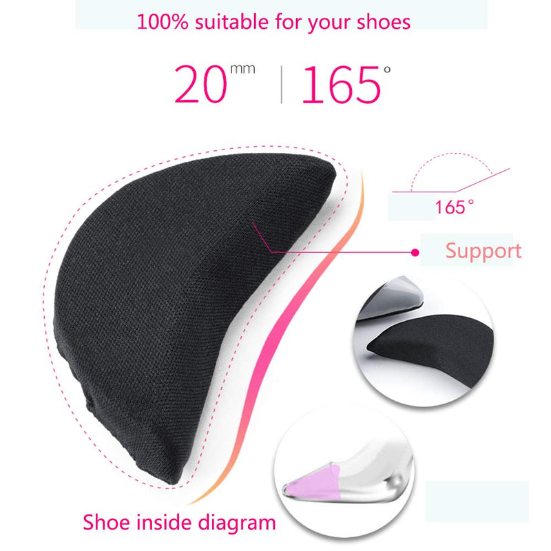 [Australia] - SUPVOX 2Pair Unisex Shoe Filler Insole Toe Shoe Insert Sponge Pads Insoles Breathable Sweat Soft Insole for Women Foot Pain Relief (Black) 
