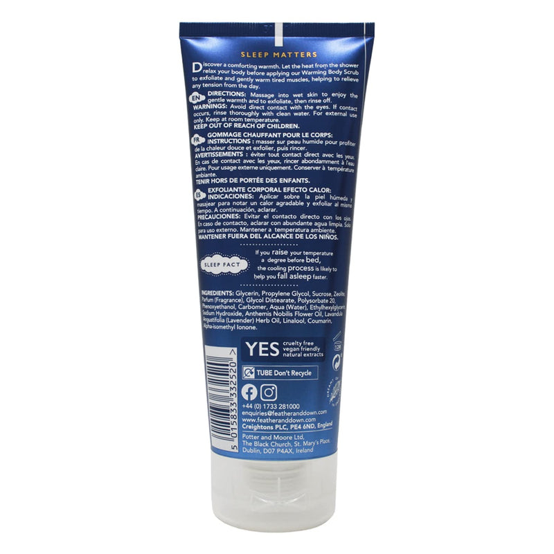 [Australia] - Feather & Down Warming Body Scrub (200ml) - With Calming Lavender & Chamomile Essential Oils. Exfoliates & Gently Warms Tired Muscles. Relieving Tensions from the day. 