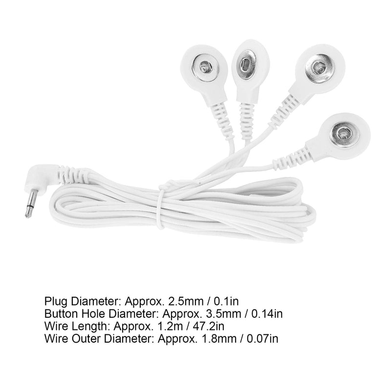 [Australia] - 10pcs DC 2.5mm 4 Button Electrode Lead Wire Cable, Compatible Lead Wires for Digital TENS Massage Machine 