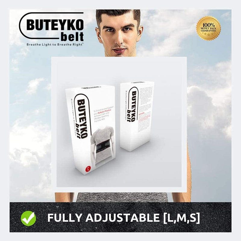 [Australia] - Buteyko Belt | Support Your Practice of The Buteyko Breathing Method for Asthma Relief, Reduction of Sleep Apnea, Snoring, Panic Attacks and Anxiety (M) M (Pack of 1) 