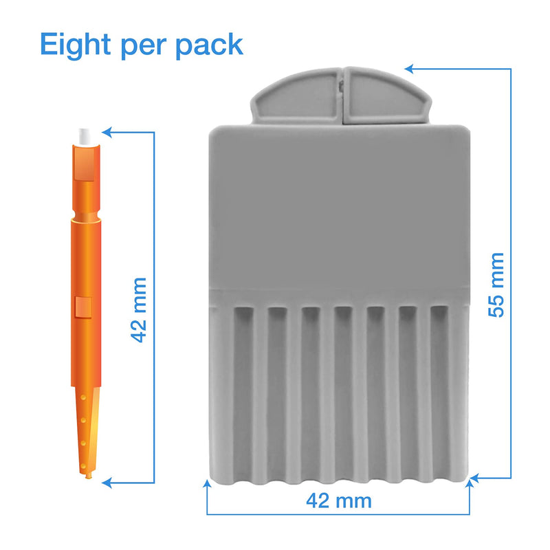 [Australia] - JB White Pack of 8 Wax Filters for Hearing aids Compatible with Starkey Hear Clear Hearing aids - Height: 1.5 mm | Diameter 1.7mm, Orange 