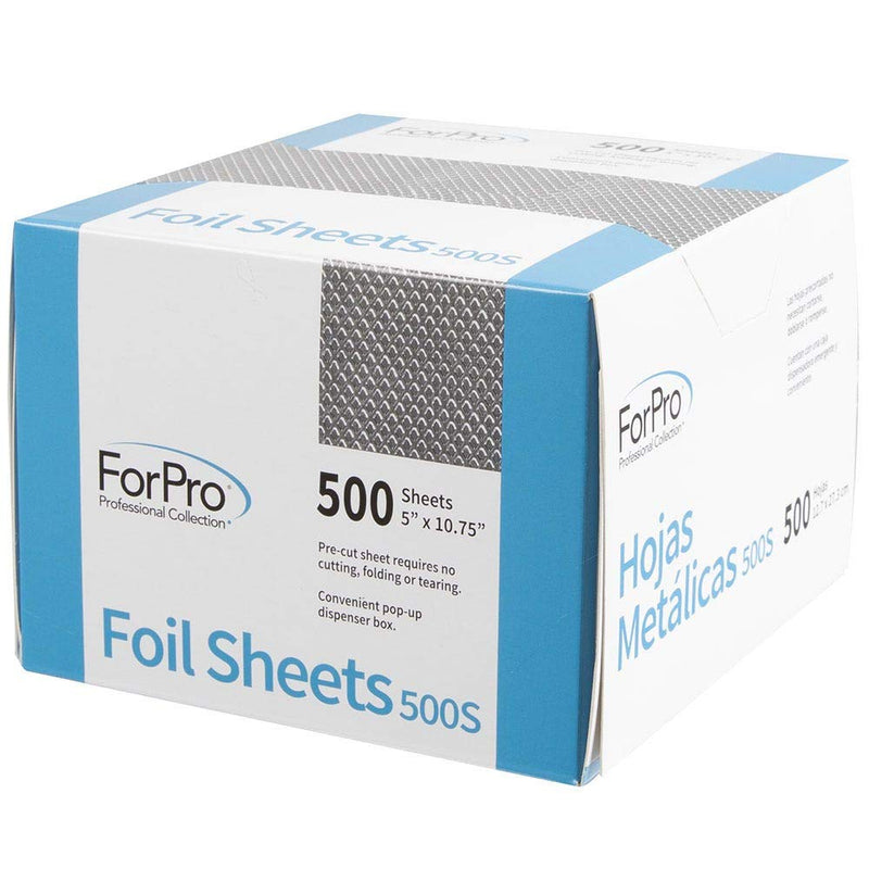 [Australia] - ForPro Embossed Foil Sheets 500S, Aluminum Foil, Pop-Up Dispenser, for Hair Color Application and Highlighting Services, Food Safe, 5” W x 10.75” L, 500-Count 