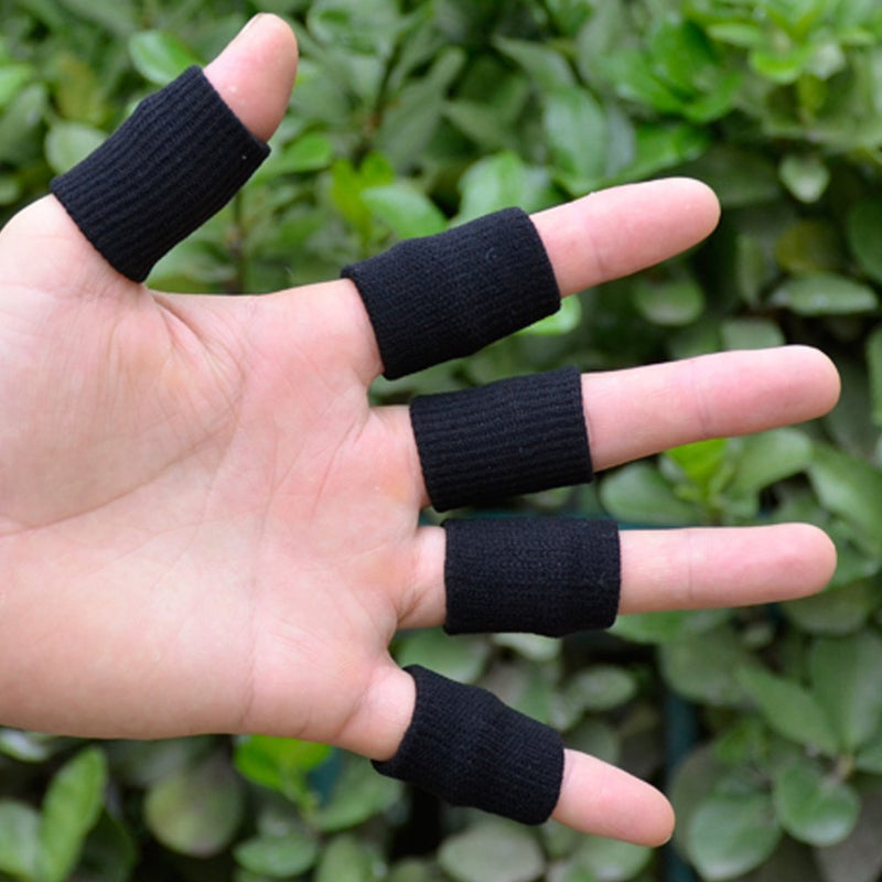 [Australia] - Finger Sleeves for Basketball Player, GranVela 10PCS Professional Nylon Fingerstall Finger Protector for Basketball, Volleyball, Tennis, Badminton and More (Black) Black 