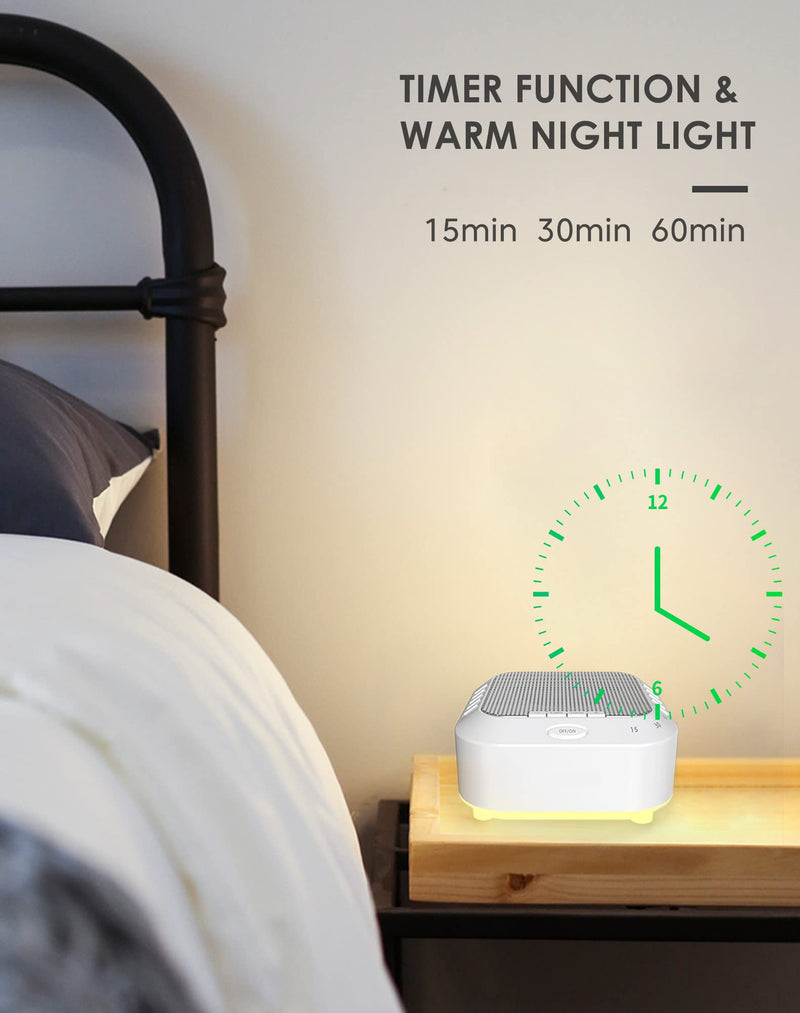 [Australia] - Sound Machine Portable White Noise Machine for Adults Baby Sleep Sounds with 28 Soothing Sounds and Night Lights with Sleep Timer, Fan, Ocean, Brook, Rain Sounds Lullabies USB Rechargeable 
