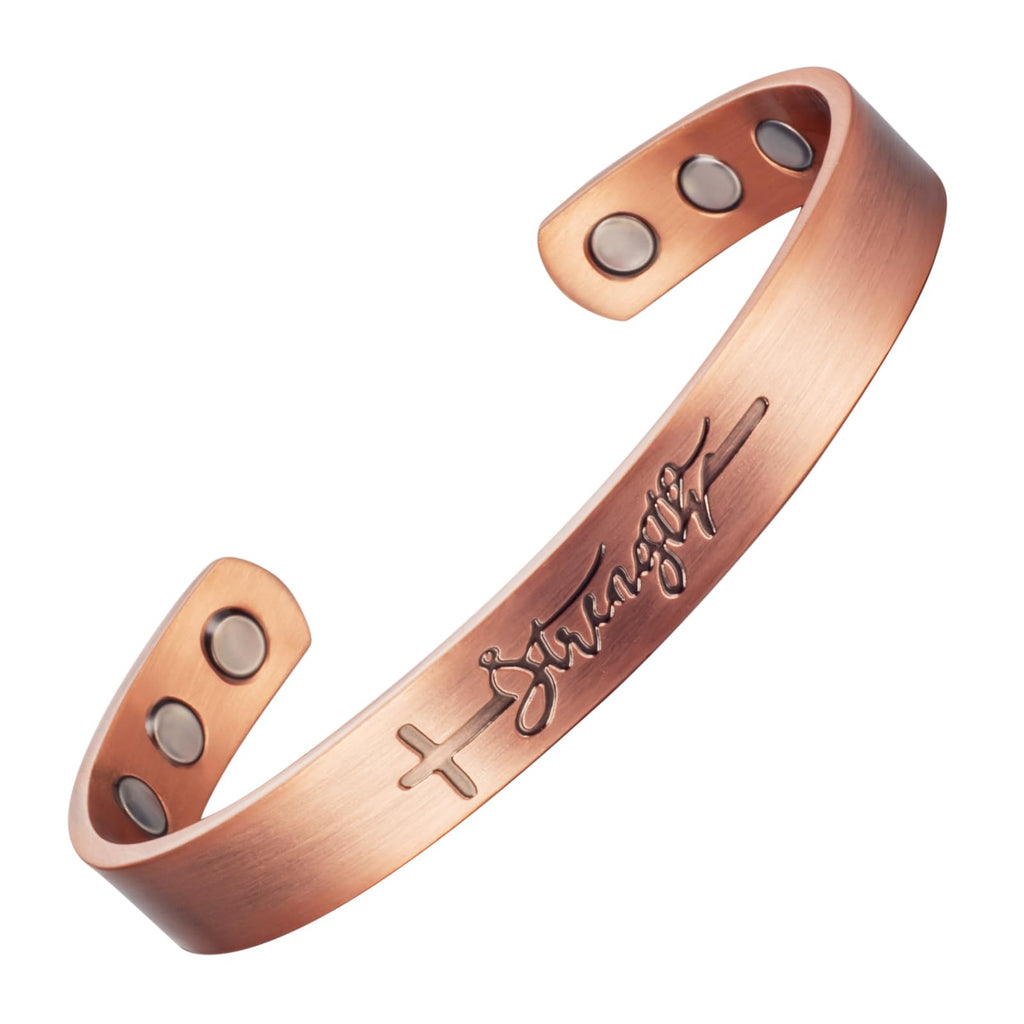 [Australia] - EnerMagiX Copper Magnetic Bracelets for Women Men,99.9% Soild Copper Cuff Bangle Magnetic Bracelet with 2 Strong Magnets,Adjustable Size(CPB-0025) CPB-0025 