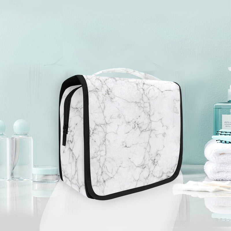 [Australia] - CUTEXL Cosmetic Bag Abstract Marble Texture Pattern Large Hanging Wash Gargle Bag Portable Travel Toiletry Bag Makeup Case Organizer for Women Lady 