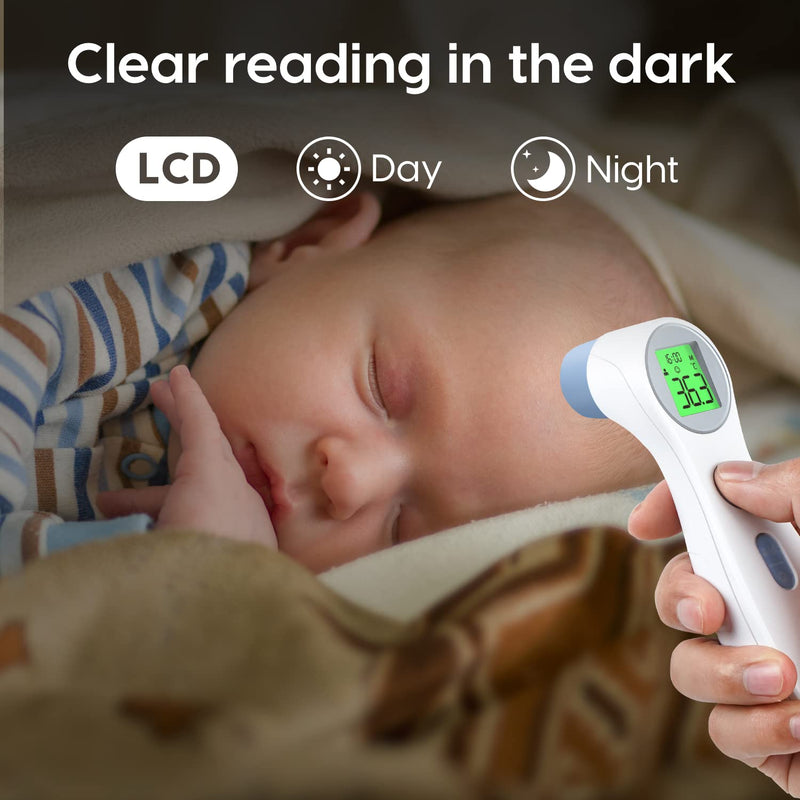 [Australia] - Femometer Forehead Thermometer for Adults Kids, Non Contact Infrared Thermometer, Digital Baby Thermometers Body Temperature Thermometer (White) White 