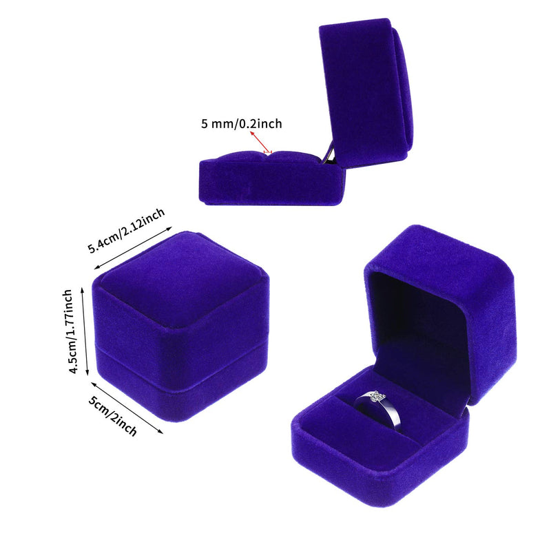 [Australia] - 4 Pieces Velvet Ring Earring Box Jewelry Gift Case Boxes for Wedding Engagement Birthday and Anniversary (Royal Blue) Royal Blue 