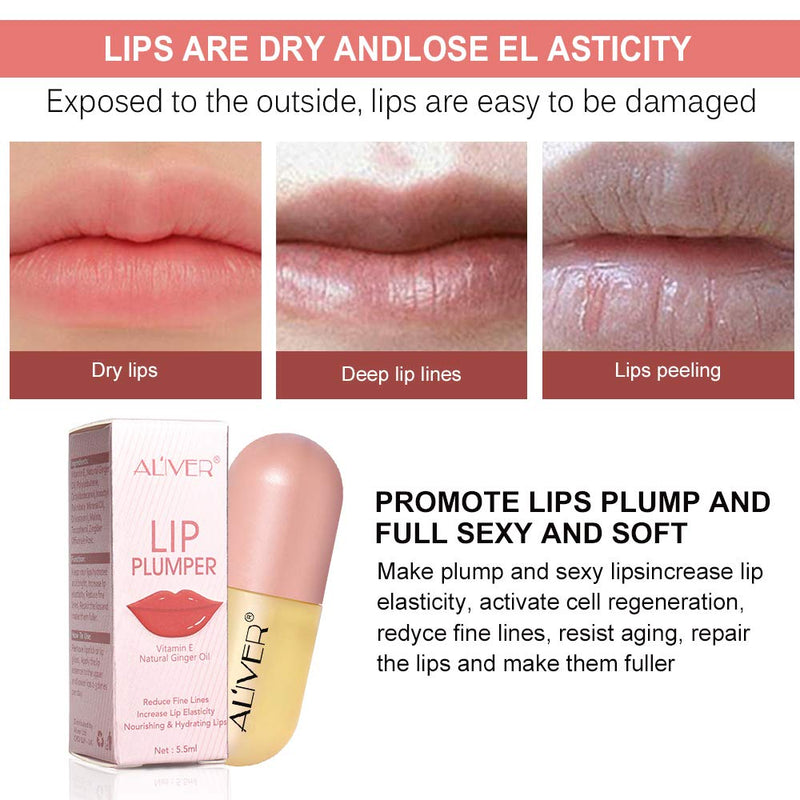 [Australia] - Lip Plumper, Natural Lip Plumper & Lip Care Serum, lip plumping lip gloss, lip plumper gloss, Day Care, Lip Enhancer Make Lips Fuller and Moisturizing Beautiful Fuller -5.5ml 