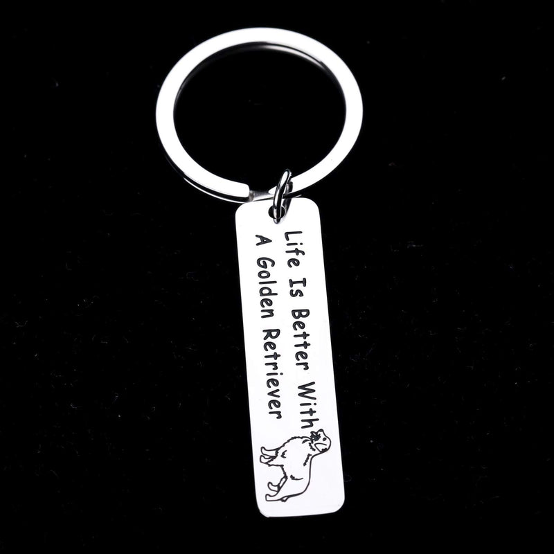 [Australia] - LQRI Golden Retriever Lover Gifts Dog Lover Gifts Life is Better with A Golden Retriever Keychain Pet Jewelry Golden Retriever Dog Mom Dog Dad Gifts Dog Owner Gifts silver 