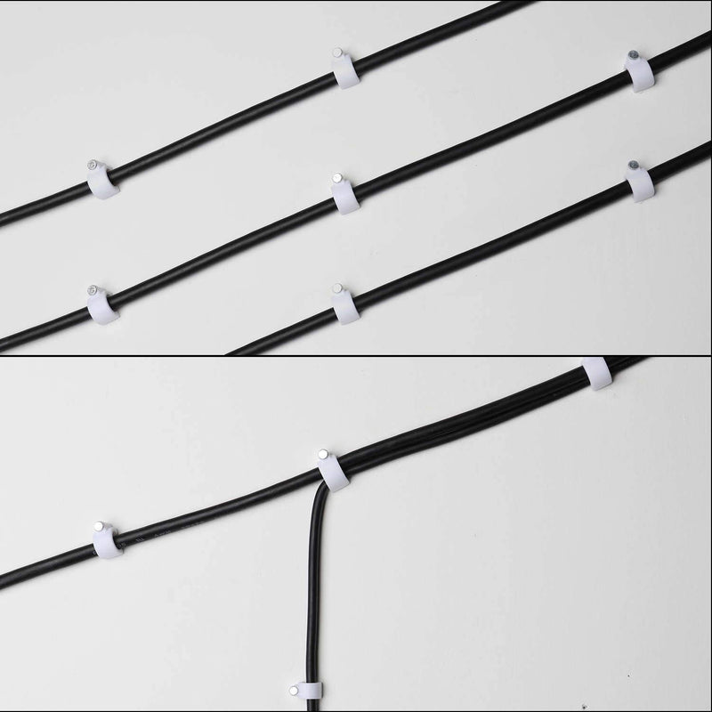 [Australia] - Cable Wire Clips 4mm 6mm 8mm 10mm (Pack of 200) Cable Management RG6 RG59 CAT5 CAT6 RJ45 Electrical Ethernet Dish TV Speaker Wire Cord Tie Holder Single Coaxial Nail Clamps 200 Pack 