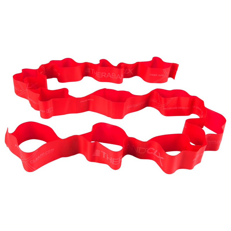 [Australia] - THERABAND CLX Latex-Free Resistance Band, Pilates, Home Gym, HIIT, Physical Therapy, Rehab & Fitness Equipment, 2.5 Metre, Red, Medium Beginner Level 3 
